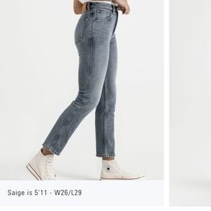 Duer size 27 inseam 29 midweight denim high rise straight